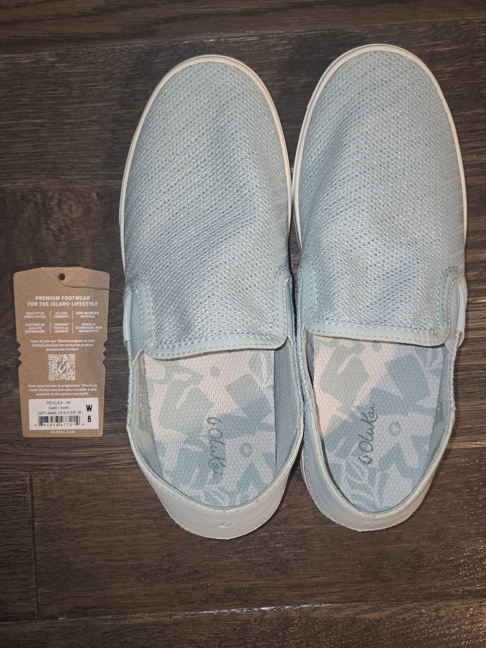 Olukai Womens Pehuea Slip On Shoe In Color Swell. Size 8, NWT